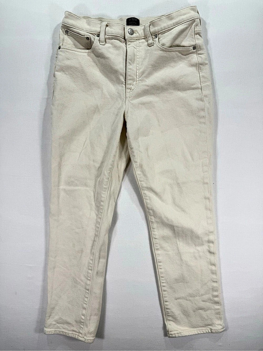 J.Crew Essential Straight Jean Straight Leg Jeans Cream Waist 28